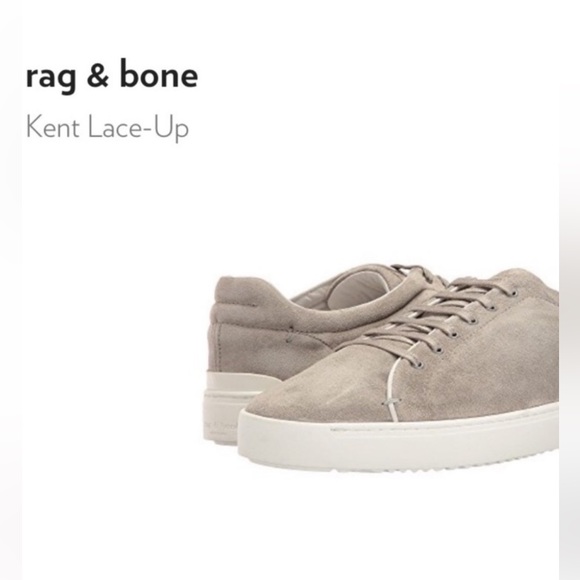 Rag & Bone Kent Lace Up Sneakees Grey Suede - Picture 8 of 9
